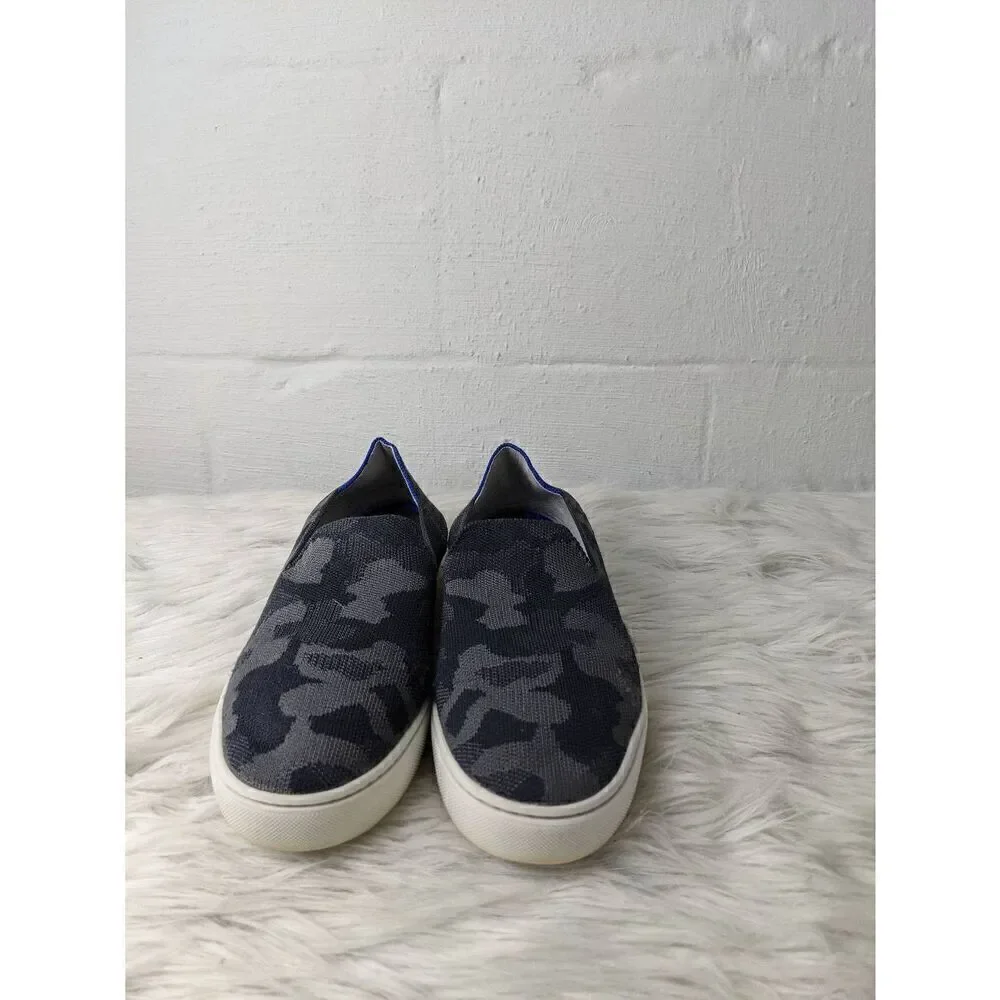 Rothy's Gray Camo Textile The‎ Original Slip On Sneakers Size 9.5 Womens Loafers
